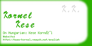 kornel kese business card